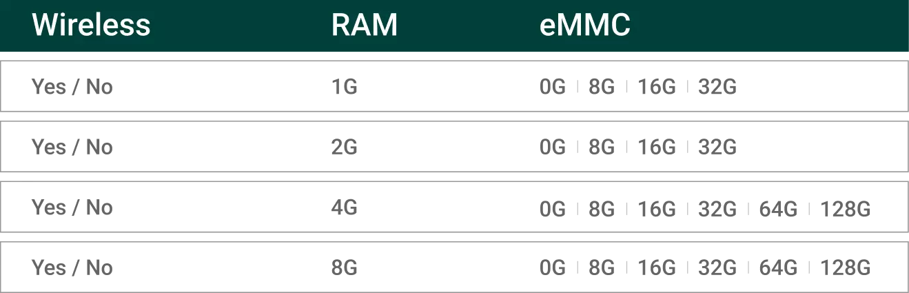 Flexible Memory and eMMC Options