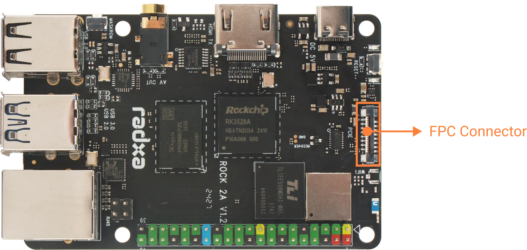 FPC Connector with PCIe 2.0 1-lane