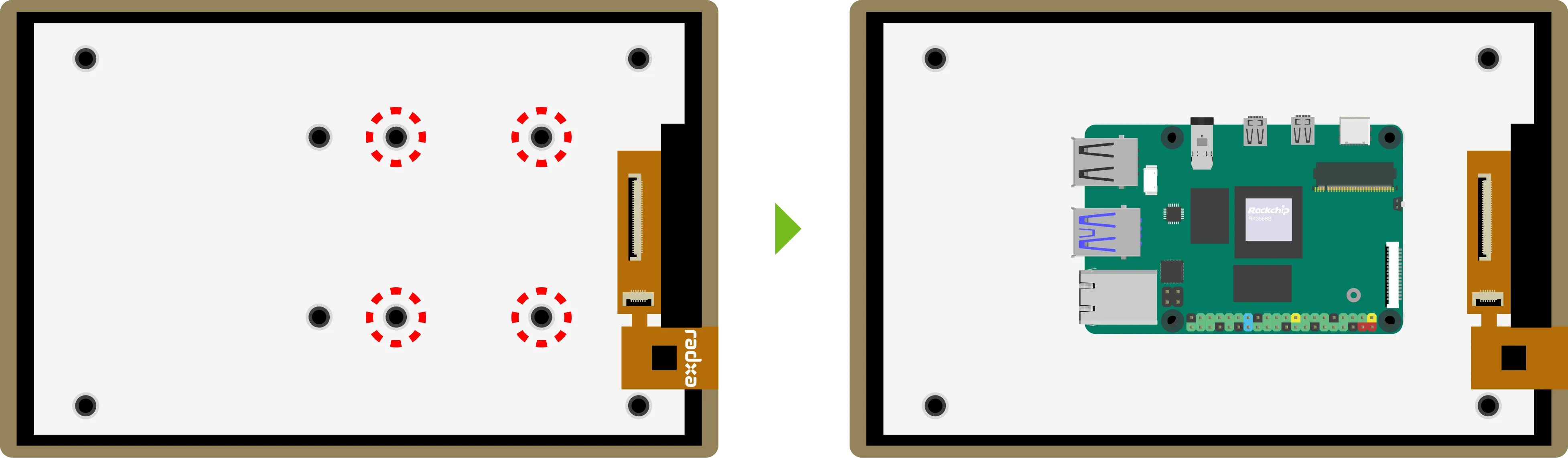 Copper Pillars on the Back Compatible with Various SBC Sizes for Secure Mounting