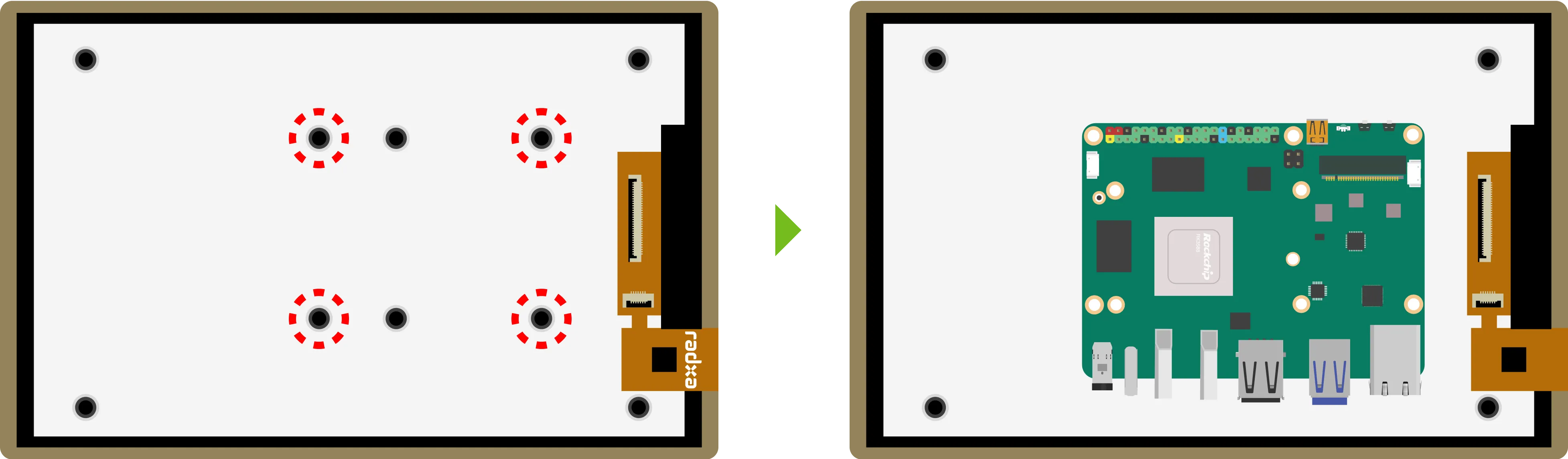 Copper Pillars on the Back Compatible with Various SBC Sizes for Secure Mounting